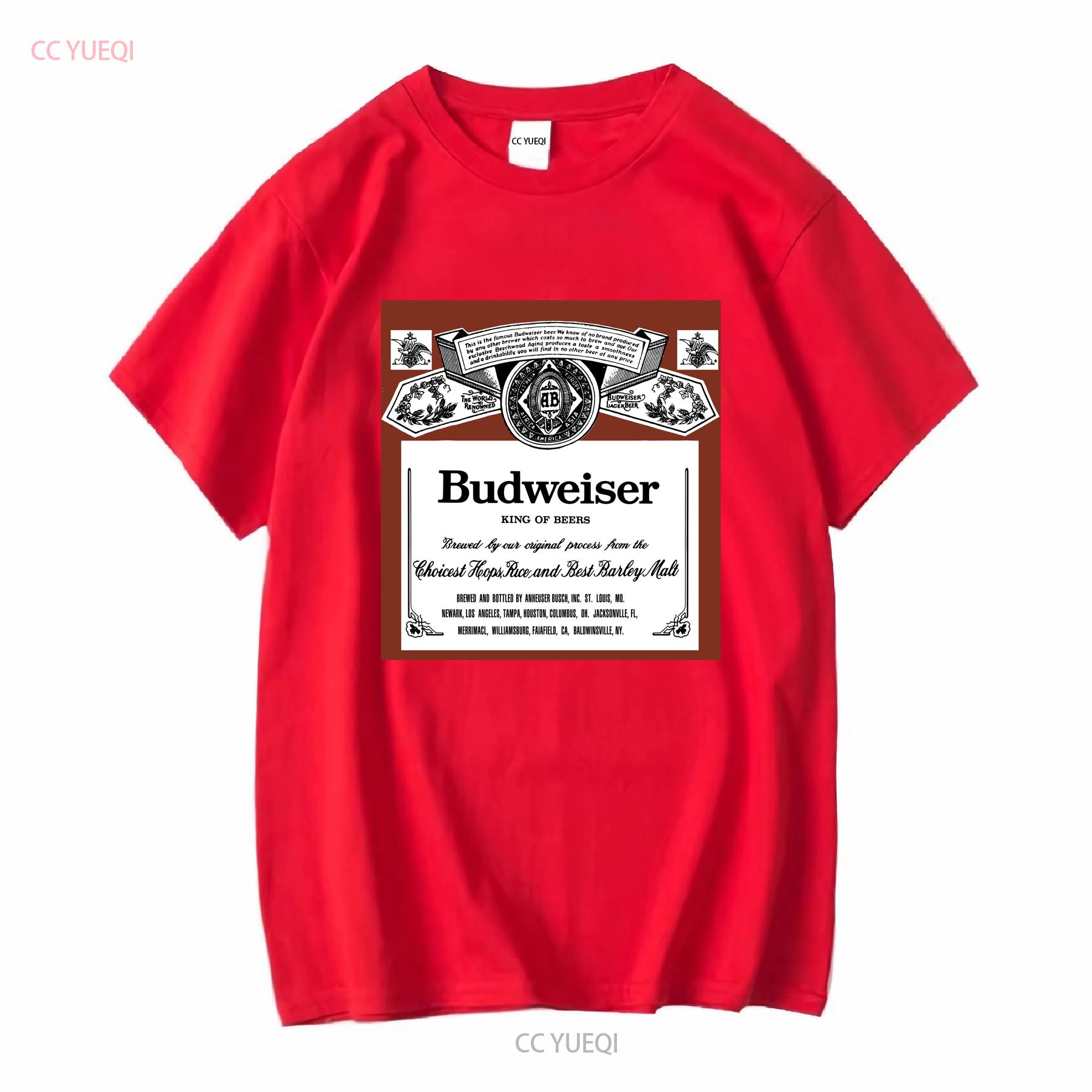 Budweiser Junk Food T Shirt Men Size S White Logo Casual Adult long or short sleeves vintage Washed streetwear Stretched S