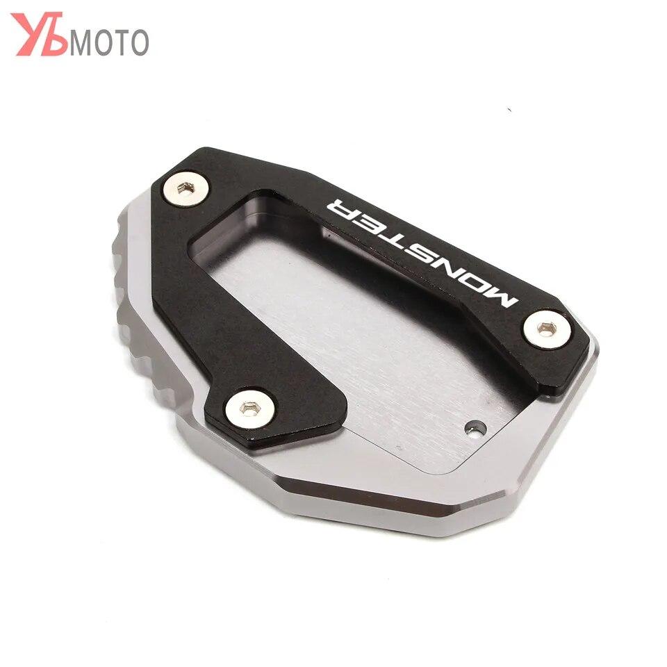 Motorcycle Accessories For DUCATI MONSTER 696 795 821 1200 1200S Kickstand Foot Side Stand Extension Pad Support Plate