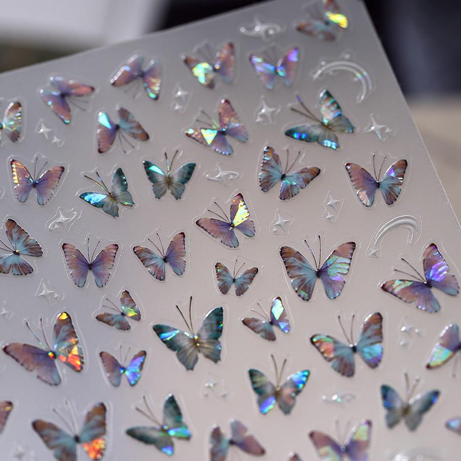 1pcs Butterfly Nail Stickers High Quality Sparkling Shell Light Nail Stickers Nail Art Decal Snakes Design Manicure Tools