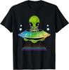 Kids Gift Idea Cute UFO Alien T-Shirt Men Short-sleev Fashion Casual Custom Printed Streetwear Male Tops Graphic Tshirts