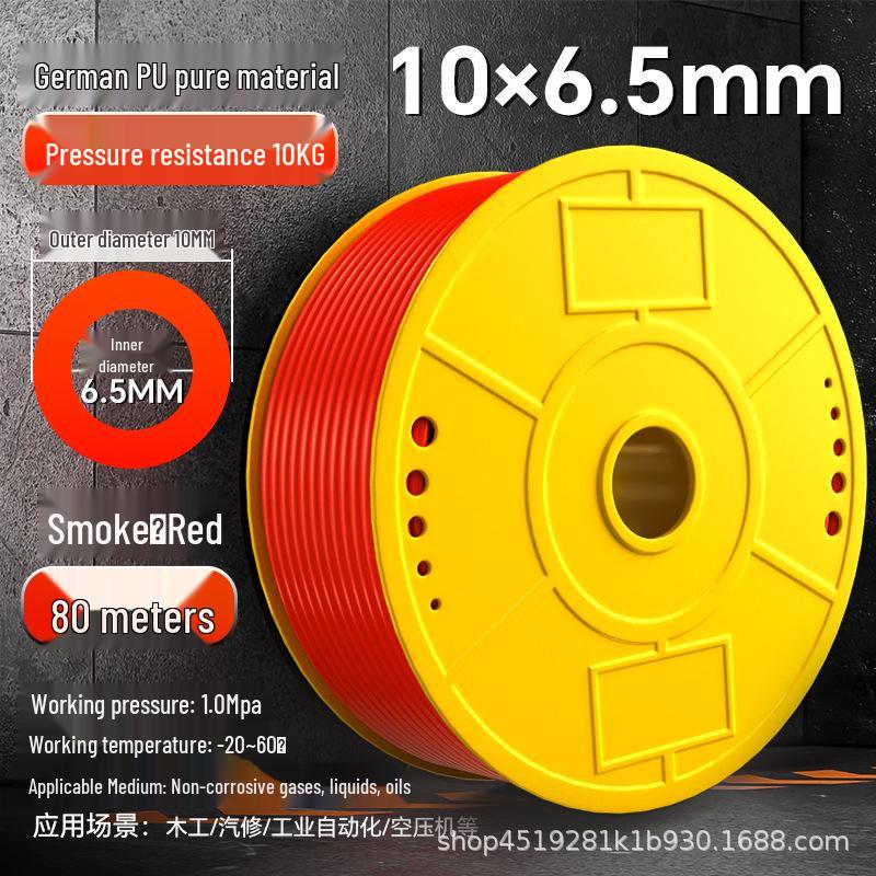 Zhuo Ji 8mm High-Pressure Transparent PU Air Hose for Air Compressors (Sizes: 4/6/10/12/14/16)