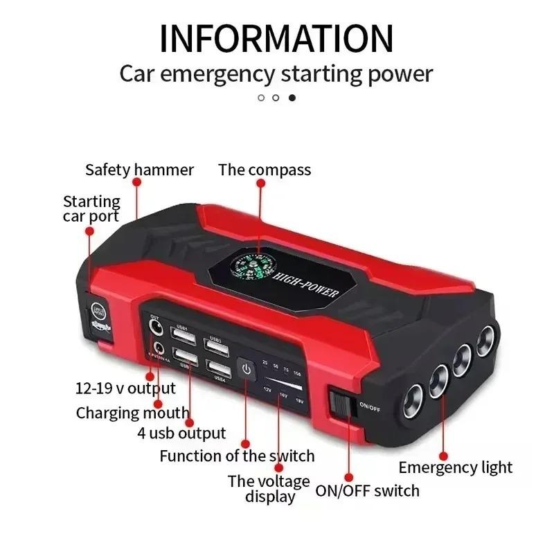 Car Jump Starter 3000A Starting Device Portable Power Bank Battery Starter Launcher For Car Booster Articles