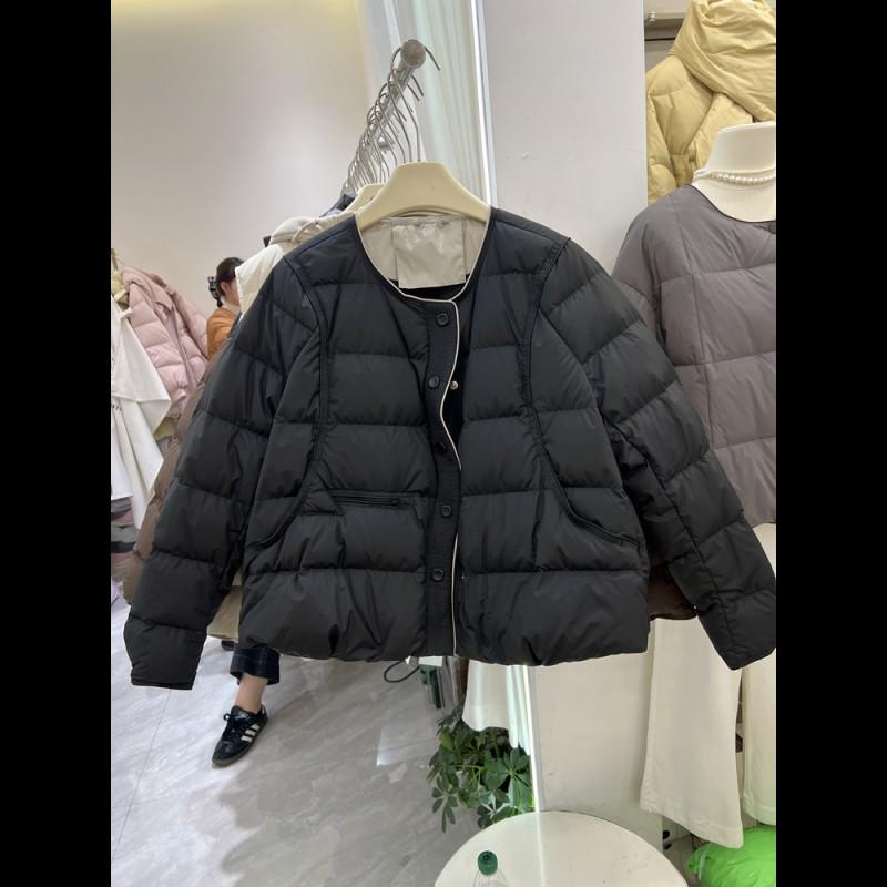 Womens Lightweight Cotton Coat 2026 Fall Single Breasted Round Neck Simple Versatile Warm Jacket
