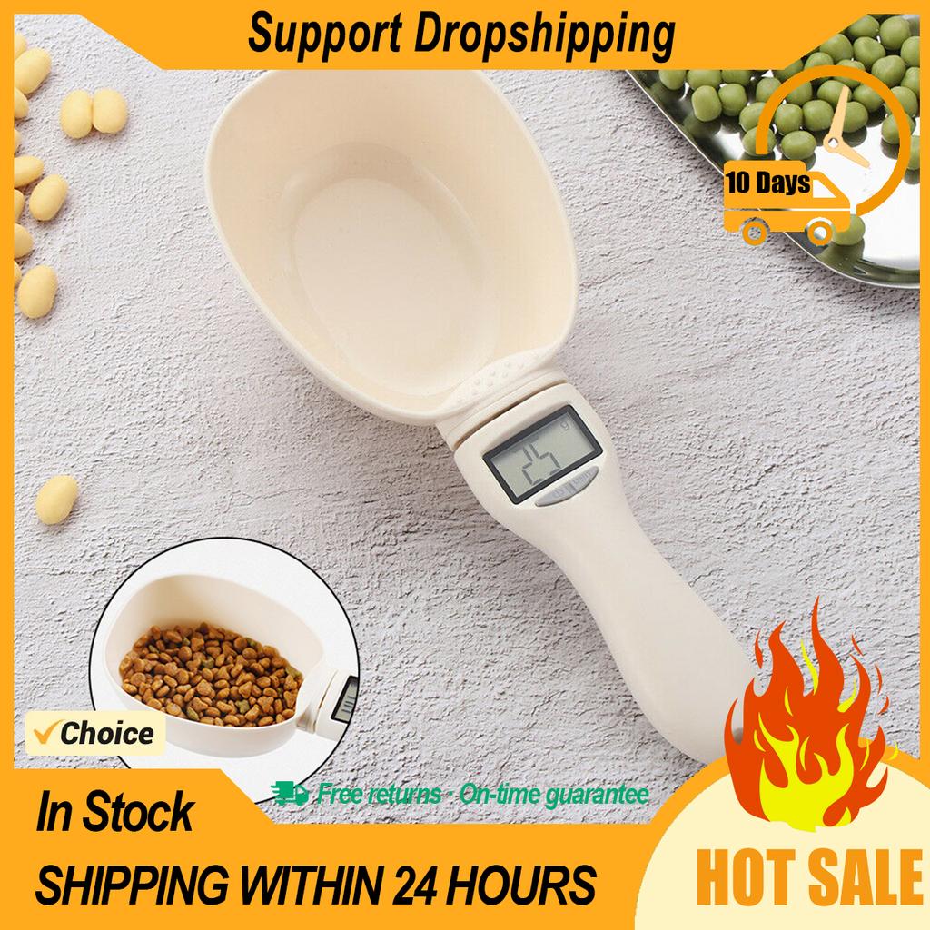 Pet Food Measuring Scoop Electronic Dog Cat Food Detachable Measuring Cup Digital Spoon Scale Kitchen Food Scale with LED