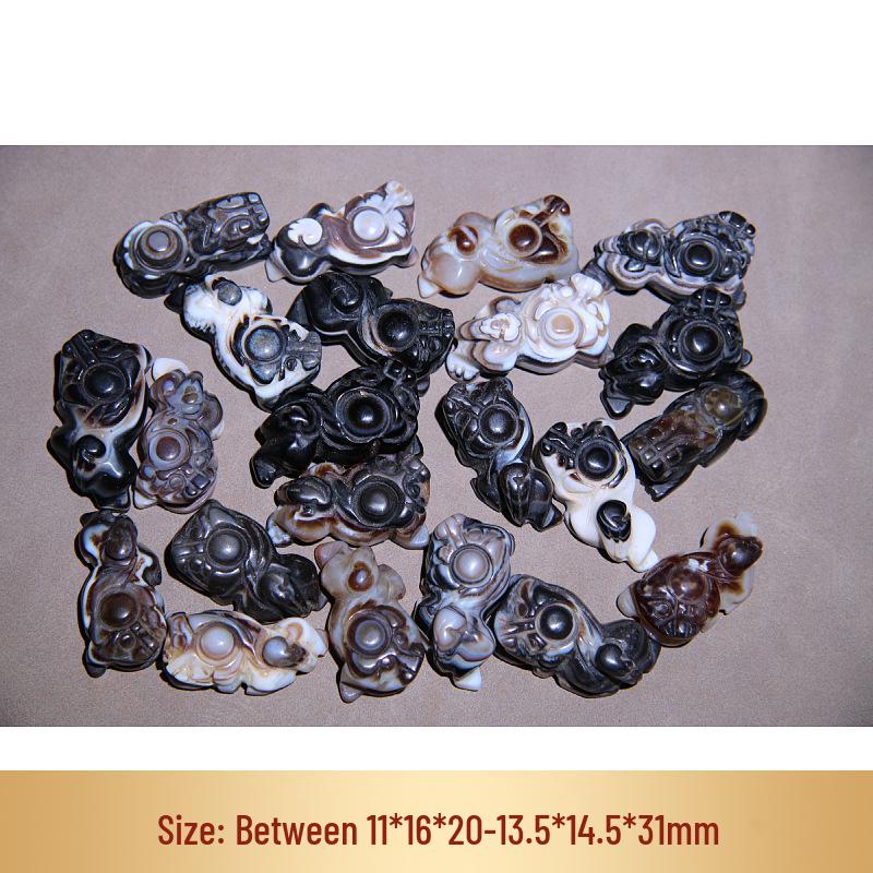 Frosted Agate Yakushi Pixiu Carving for DIY Jewelry in Various Sizes