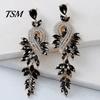 Long Earrings 1 Pair Dangle Geometric Faux Crystal Women Jewelry Elegant Drop for Wedding