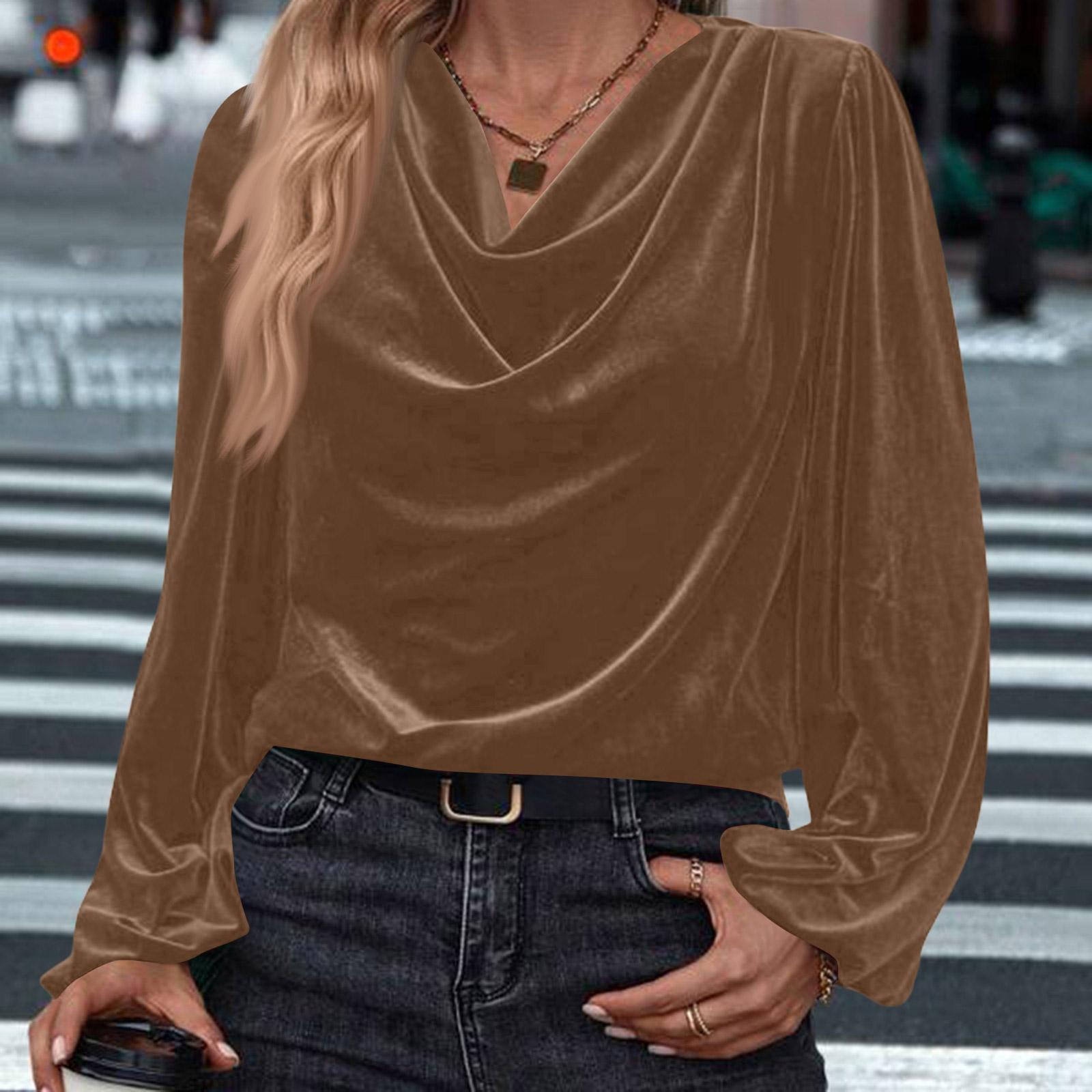 

Women s Fashion Casual Color Long Sleeve V-Neck Top M