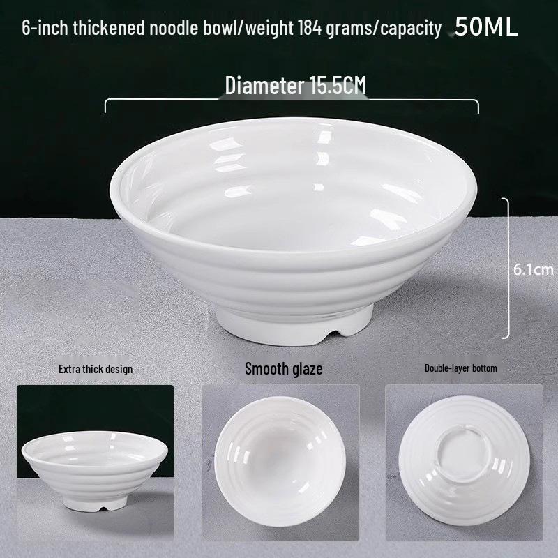 Yangge 6-inch Melamine Threaded Noodle Bowl