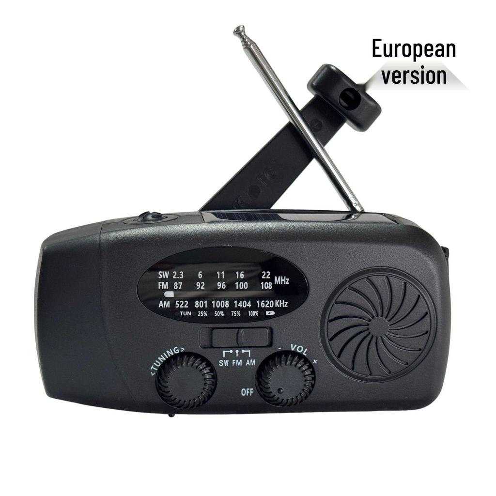 Solar Hand-Crank Emergency Radio: All-Band Satellite Broadcast & Portable Player