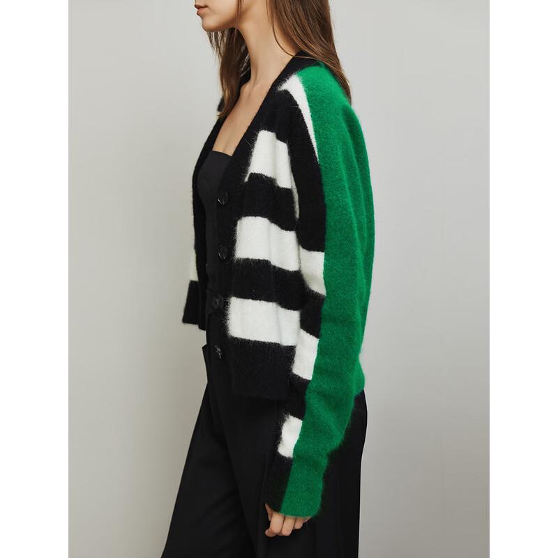 ELLE Gestreifter Strick-Cardigan für Damen
