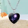 Love Heart Necklace Fashion Charming Glass 12 Zodiac Constellations Sign Pendant for Women