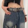 Damen Gürtel Mode Quadratische Perlen, Weiden Nägel, Drei Auspuffaugen, Punk Street Cool, Personalisierte Herren- und Damengürtel