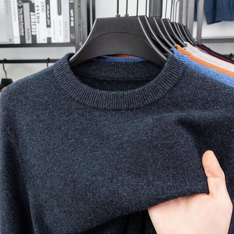 Puyuan Men s Wool Sweater 470g - Solid Color, Warm Round Neck Knit for Winter XXXL 170-190 jin
