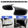 Fits Infiniti Q50 Q60 Rearview Mirror Cover Caps M3 Style 2014- 2022 Gloss Black