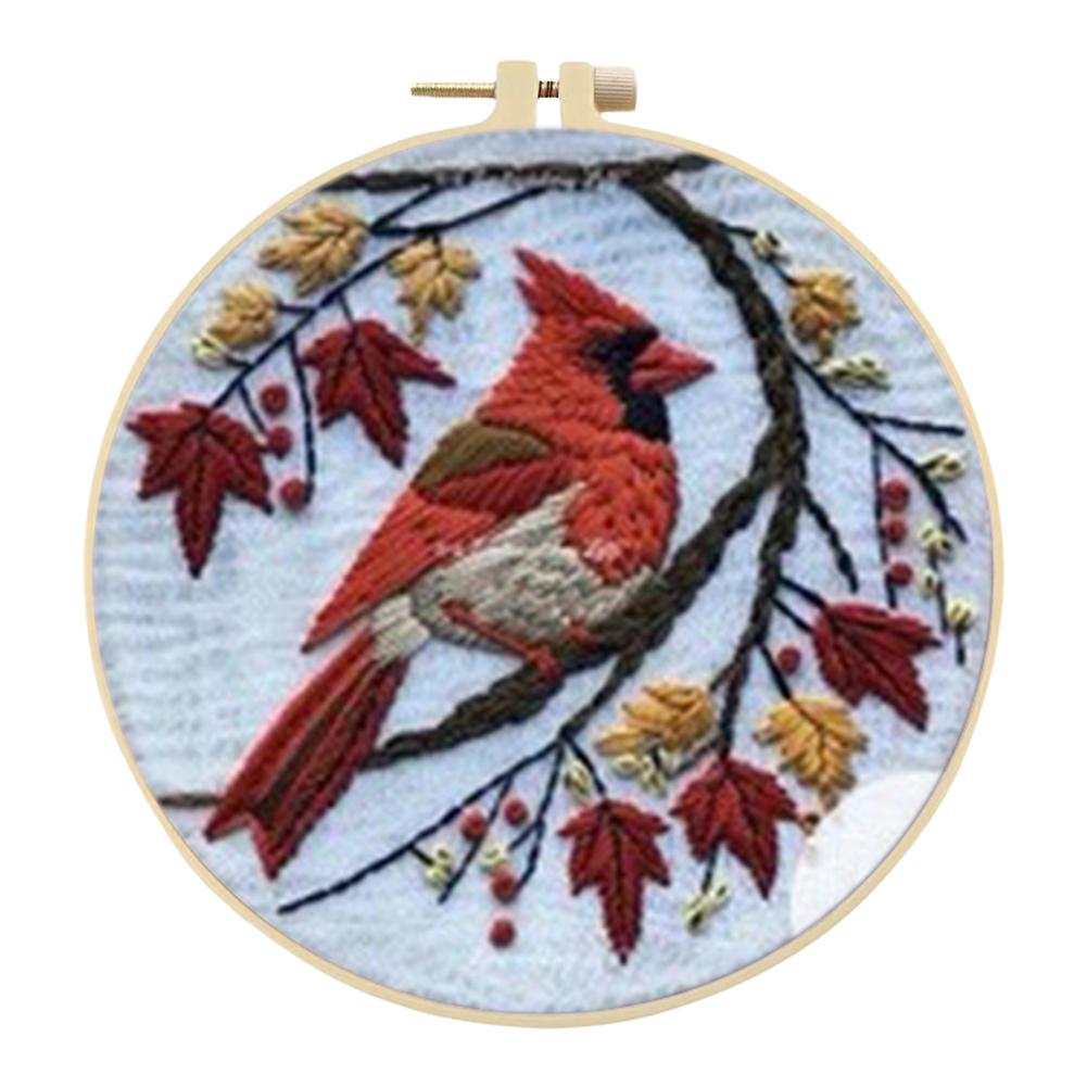 

Наборы для вышивания крестом с рисунком животных с пяльцами, цветной нитью и канвой кардинал