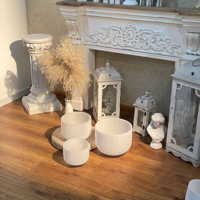 Crystal White Singing Bowl Professional Percussion Spiritual Meditation Singing Bowls Percussion Instruments Sound Healing