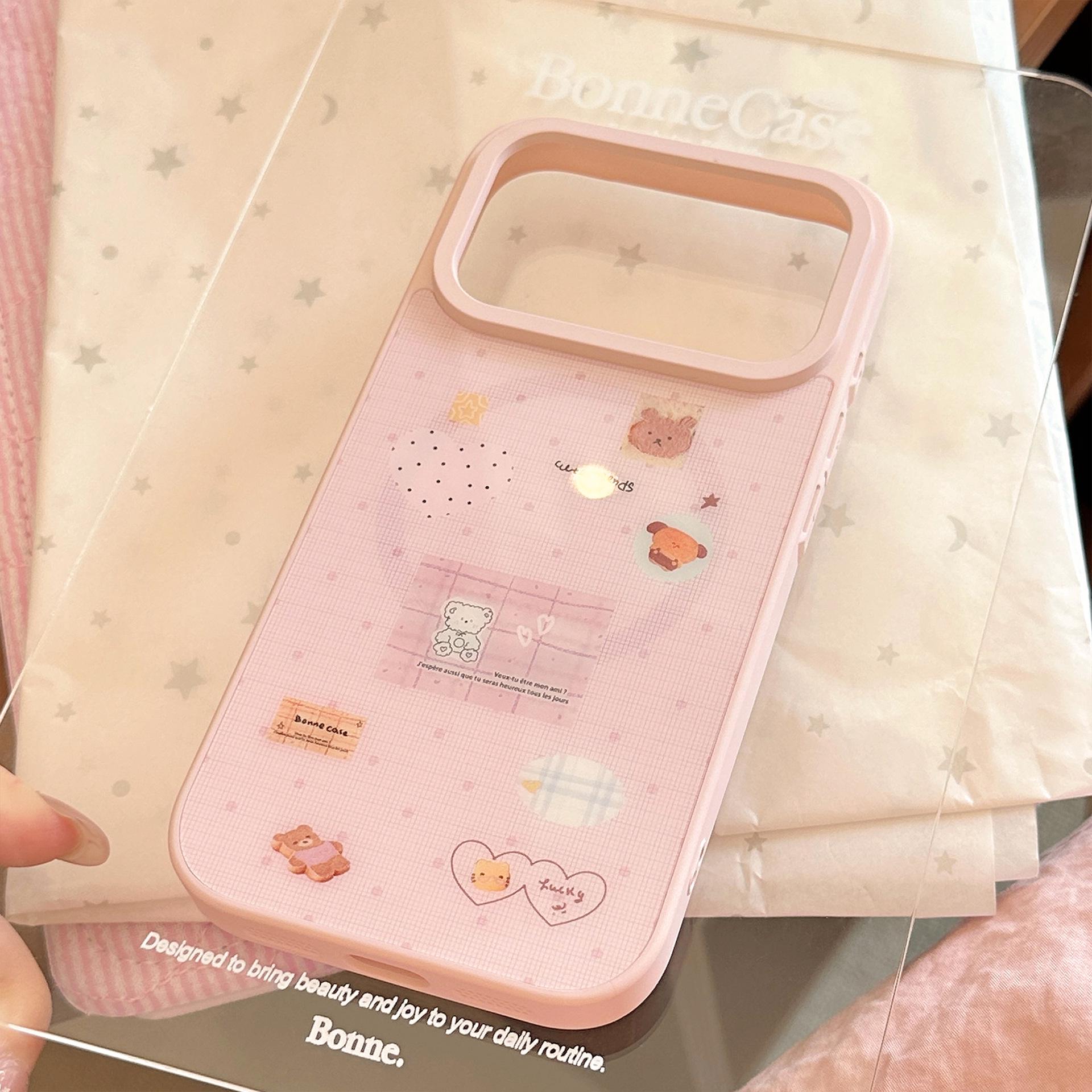 

Little Bear Apple Phone Case w/Magnetic Bracket: Fits iPhone 13-17 Pro Max, Samsung, Huawei Huawei Nova 14 Ultra