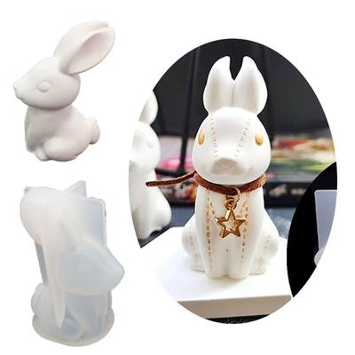 3D Kaninchen Harzform für DIY Gipsornament Handwerk Osterparty Deko Kaninchenform Epoxidharz Gießen Silikonformen