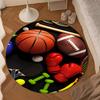 Sports Equipment Collection Round Rug for Livingroom,Bedroom, Palyroom, Chair Rug, Area Rug, Circle Carpet, Large Size Fan Christmas Gift