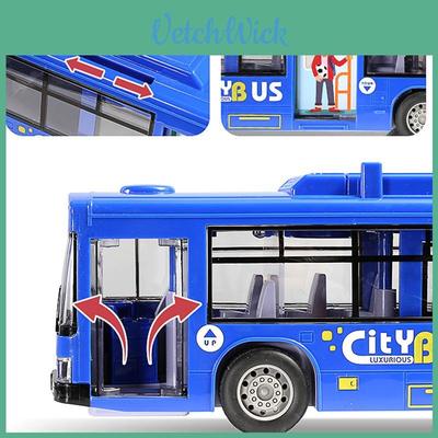 Kids Red Bus Toy Vehicle Model With Music Lights Stories For Developmental Playtime