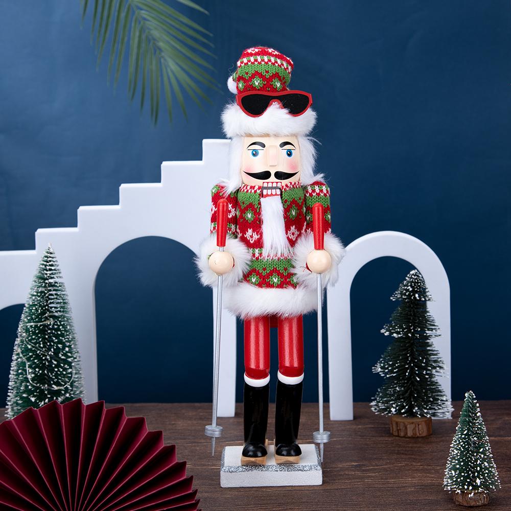 Skiing Style Christmas Nutcracker Figurine
