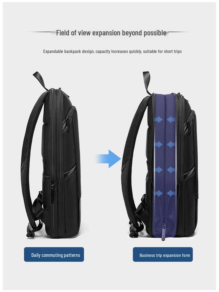 Bange Men's 17-Inch Korean Style Expandable Laptop Backpack, Lightweight Oxford Cloth