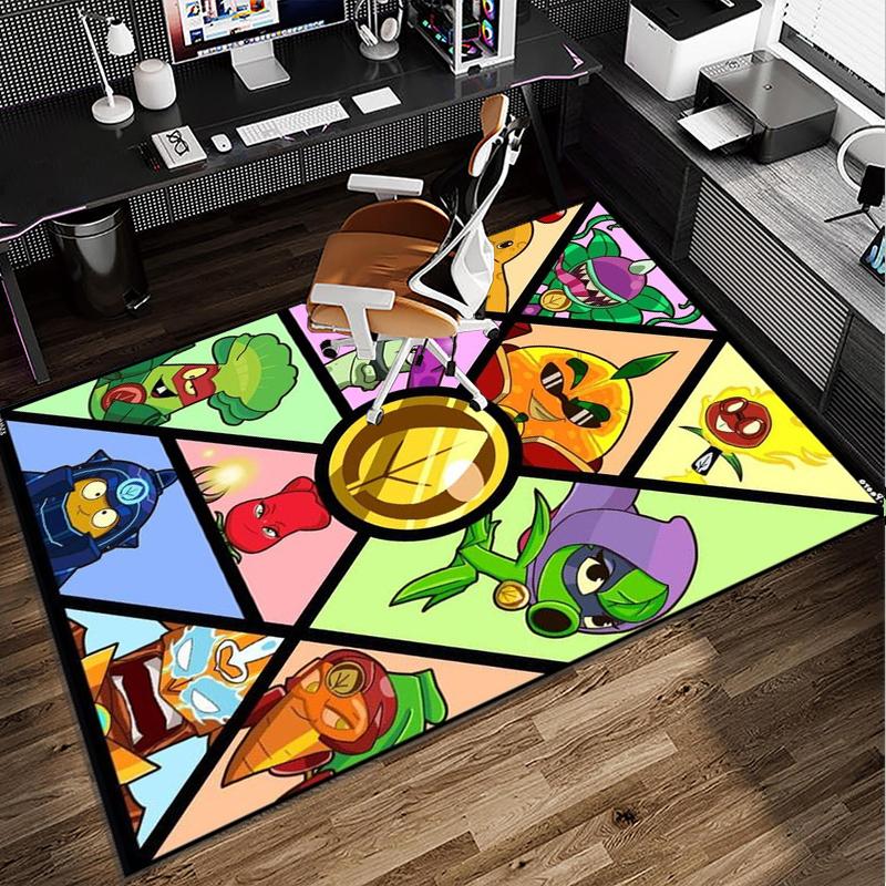 Vibrant Battle Zombies Office Rug Chair Mat, Game Carpet, Suitable for Front Door, Bedroom, Living Room, Desk, Holiday Gift