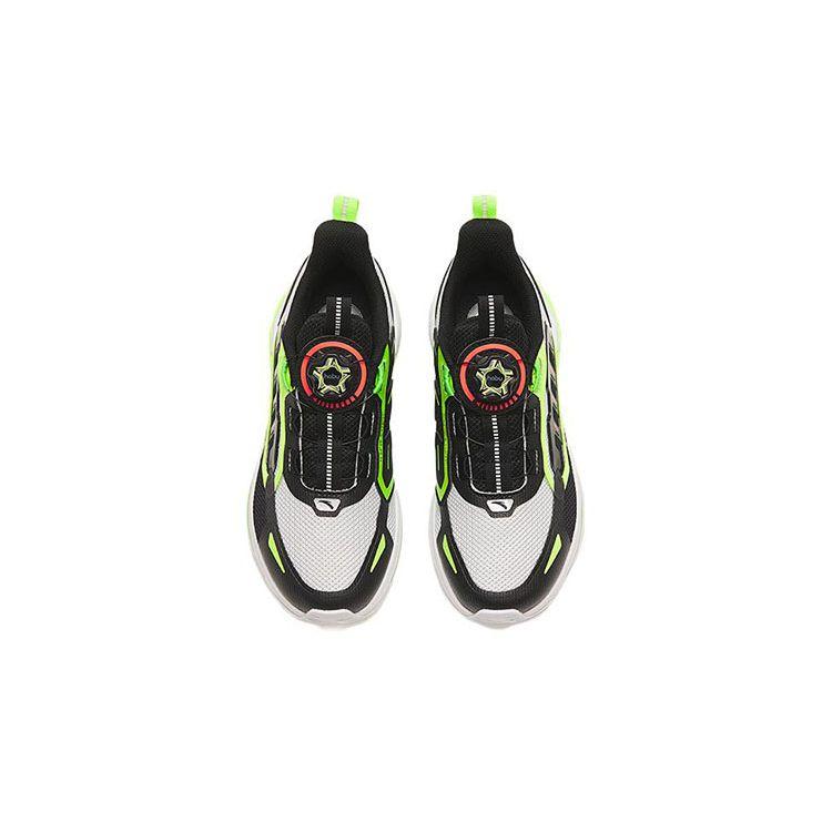 Anta Kids Anti-Skid Shock Absorption Wear-Resistant Warm Low-Top Running Shoes Kids sneaker Black Silver Green 312245573-5