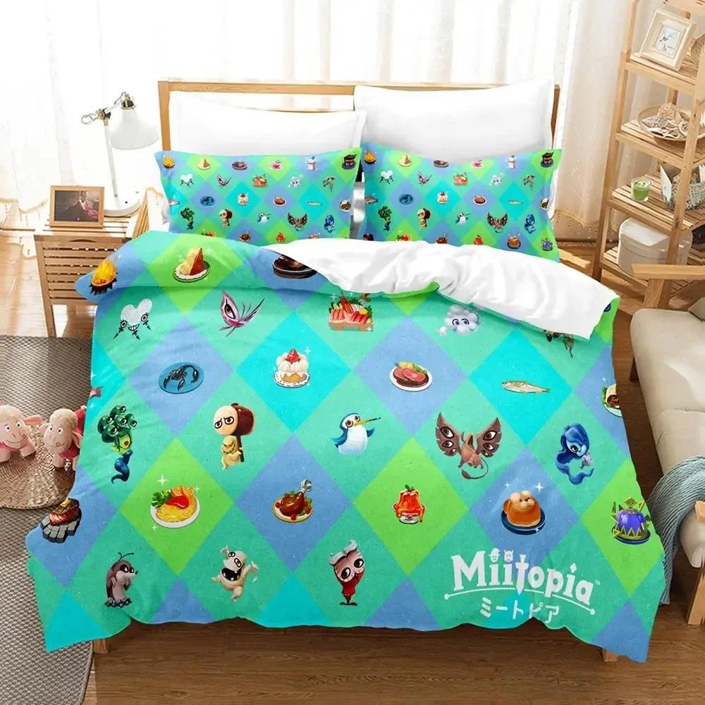 3D Tisk Hra Miitopia Povlečení Přikrývka Ložní Sada Povlak na Peřinu Povlak na Polštář Přikrývka King Queen Size Chlapecké Dospělé Povlečení