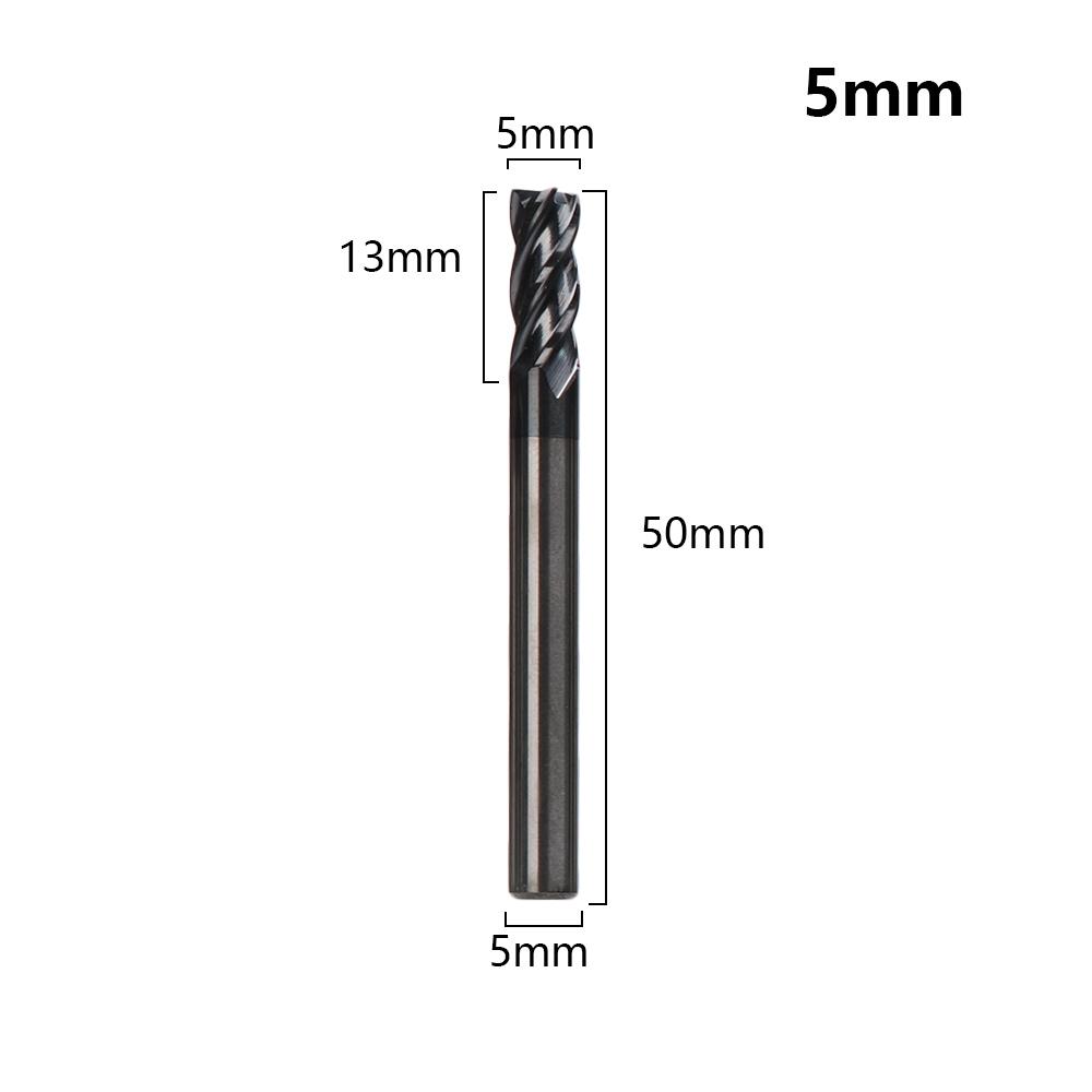 4 Flute Mill Cutter 1mm 1.5mm 2mm 2.5mm 3mm 4mm 5mm 6mm High Quality Endmill Cutting Machine Tools For Home DIY Supplies