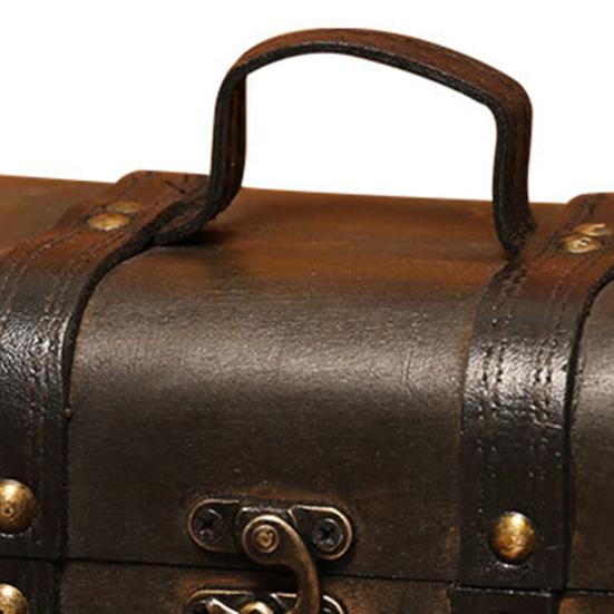 Wooden Organizer Retro Decorative Supplies Wood Vintage Pirate Treasure Chest for Photography