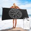 Wikinger Mythologie Vegvisir Schild Valhalla Strandtuch Weiche Mikrofaser Schnelltrocknend Saugfähig Schnelle Handtücher Für Pool