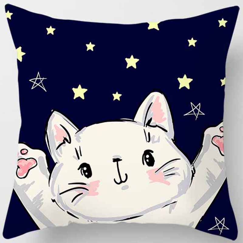 Cat Printed Pillowcase Bedroom Living Room Pillowcase Home Decoration Car Sofa Cushion Cover