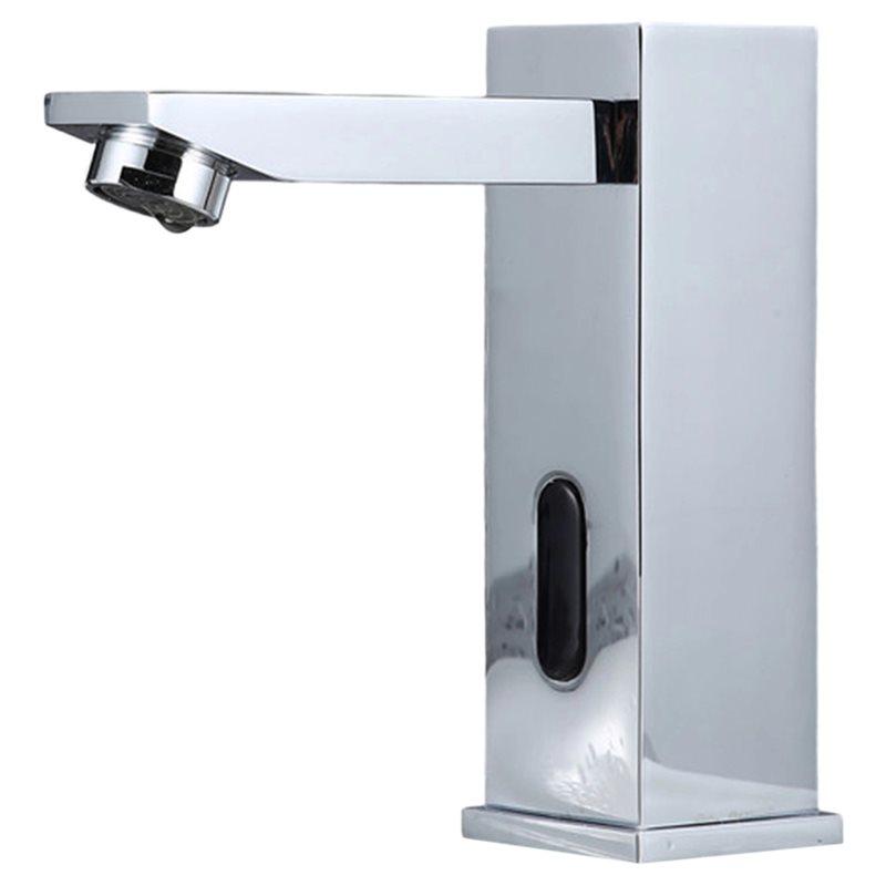 A84E-Bathroom Touchless Faucet Toilet Basin Sink Infrared Motion Sensor Tap Deck Mounted Intelligent Automatic Square Faucet