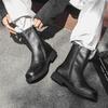 Fashion Autumn and winter men's long boots Black Versatile British style Daily business and office Outdoor Fashion Party warm shoes New