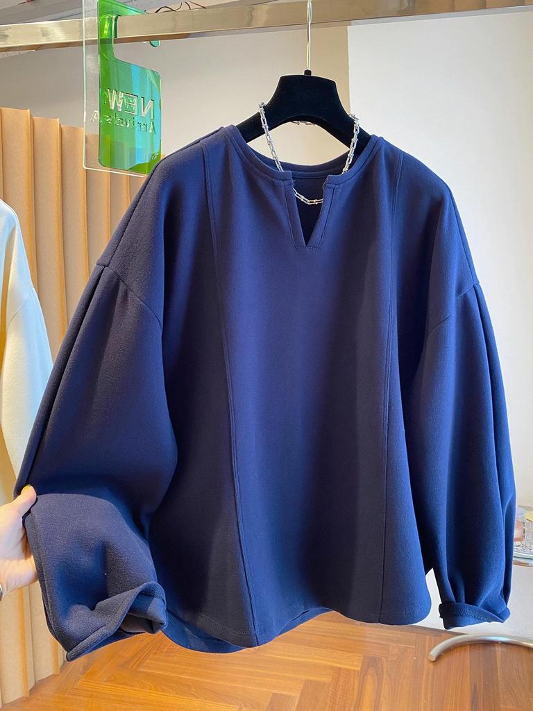 Plus Size 280g German Fleece Hoodie for Women – Autumn/Winter Loose Fit, Solid Color, Brushed, 240 Jin.