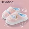 Cotton Slippers for Home Warmth, Fleece Thick-soled, Lightweight and Comfortable Shoes for Women Devotion