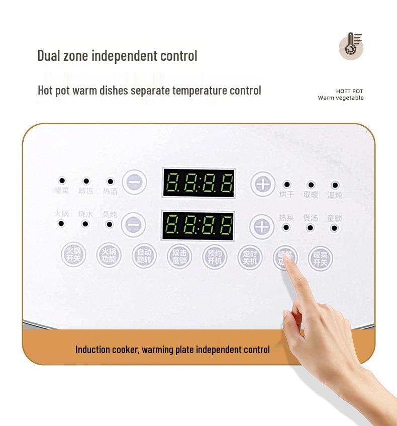 3000W Smart Multi-functional Induction Cooker and Warming Board for Hot Pot, Rice, and Dishes
