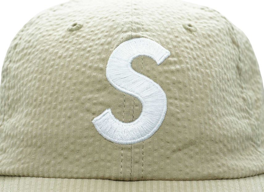 Supreme Seersucker S Logo 6-Panel Tan