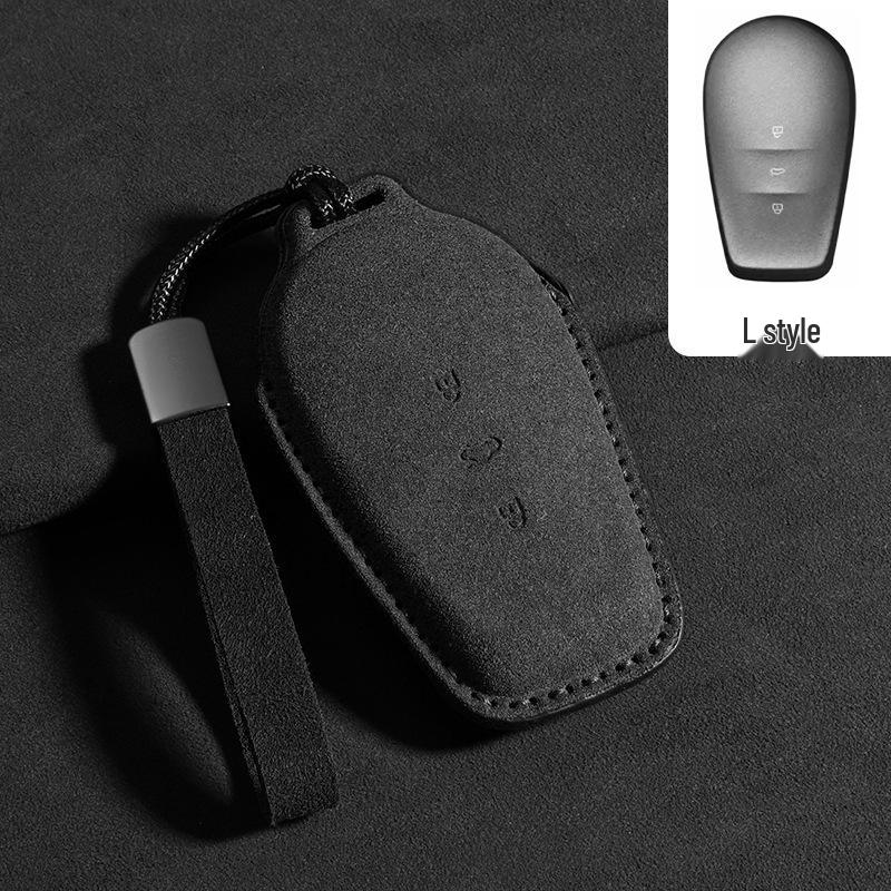 Nissan N7 Key Case: Suede Protective Shell with Buckle and Chain