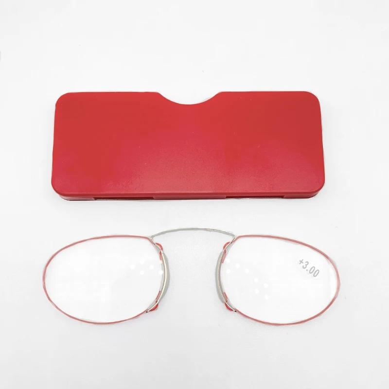 

Titanium Mini Reading Glasses Clip Nose Round Optical Glasses With Box Wallet Portable Prescription Eyewear Degree 1 To 3 1