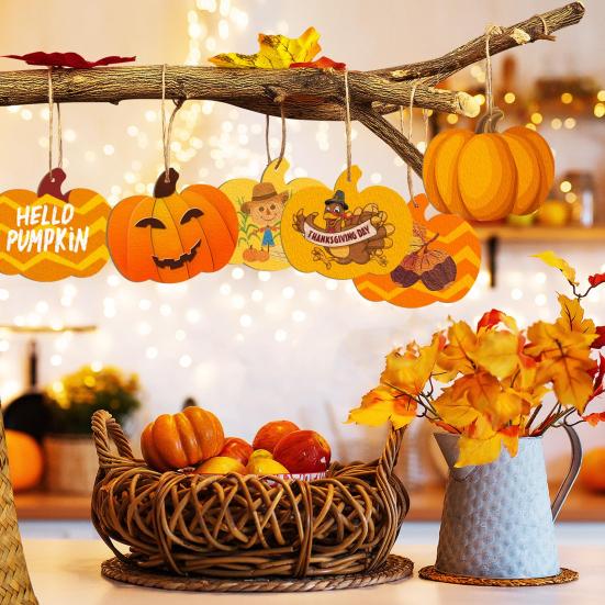 Wooden Pumpkins Ornaments to Paint Unfinished Blank Pumpkin Cutouts for Autumn Thanksgiving Harvest DIY Crafts Halloween Party Supplies