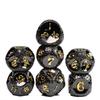 Cusdie Metal Solid DND Dices Pebbles Texture 7Pcs D4-D20 Polyhedral Dice Set for Role Playing Game Pathfinder Board Games TRPG