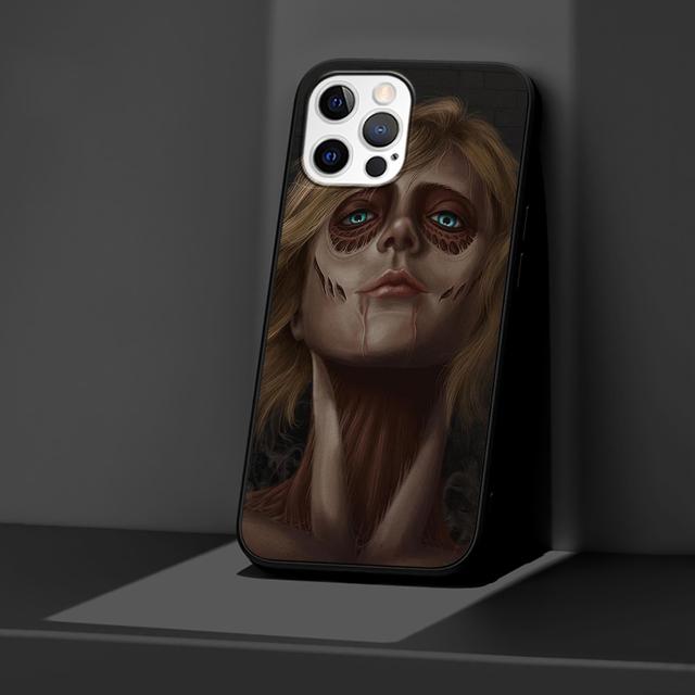 Pouzdro Attack On Titan Anime pro Iphone 14 11 13 Pro Max 12 Mini Xr 7 8 Plus Se 2020 Xs 6 6s + Coque Black měkký obal na telefon