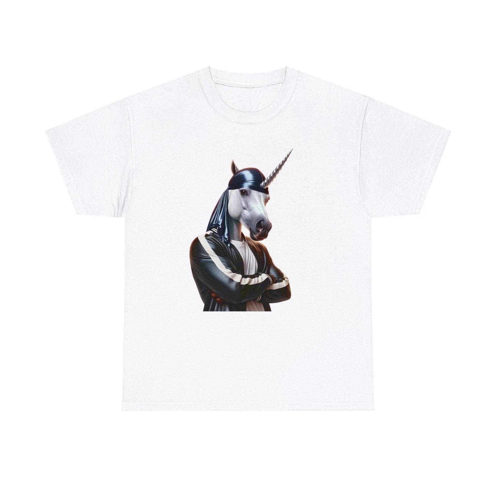 

Unisex Adult T Shirt Streetwear Unicorn Gangster Durag Funny Graphic Tee Horse 4XL
