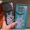 Purple Floral Print TPU Soft Anti-Fall Case For OnePlus 13T 13R 13 12R 11R Ace 5 3 2 Shockproof Lens Protection Matte Phone Cover