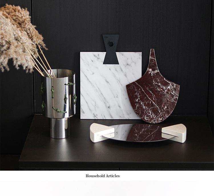 Simple Modern Irregular Geometric Faux Marble Tray for Coffee Table or Office Décor