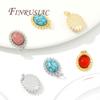 18K Real Gold Plated Brass with Stone Charms Pendants For Necklace Charms For Jewelry Making Supplies DIY Earring Accessories