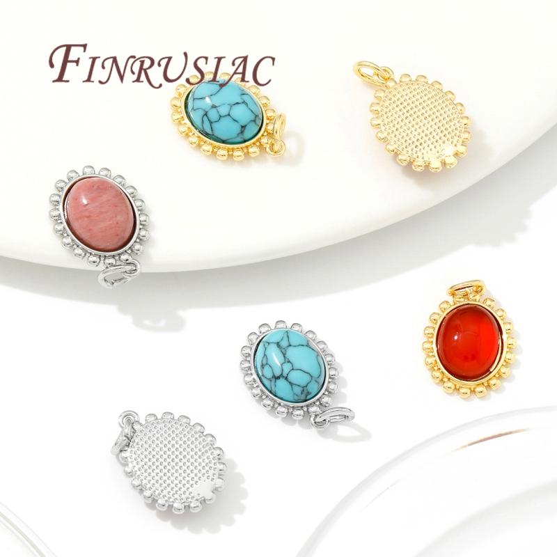 18K Real Gold Plated Brass with Stone Charms Pendants For Necklace Charms For Jewelry Making Supplies DIY Earring Accessories