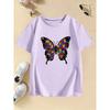 Colorful Butterfly Printed T Shirts Fashion Short Sleeve Kids Children's T-shirt Boys Girls Summer Spring Casual Top Tee Shirt